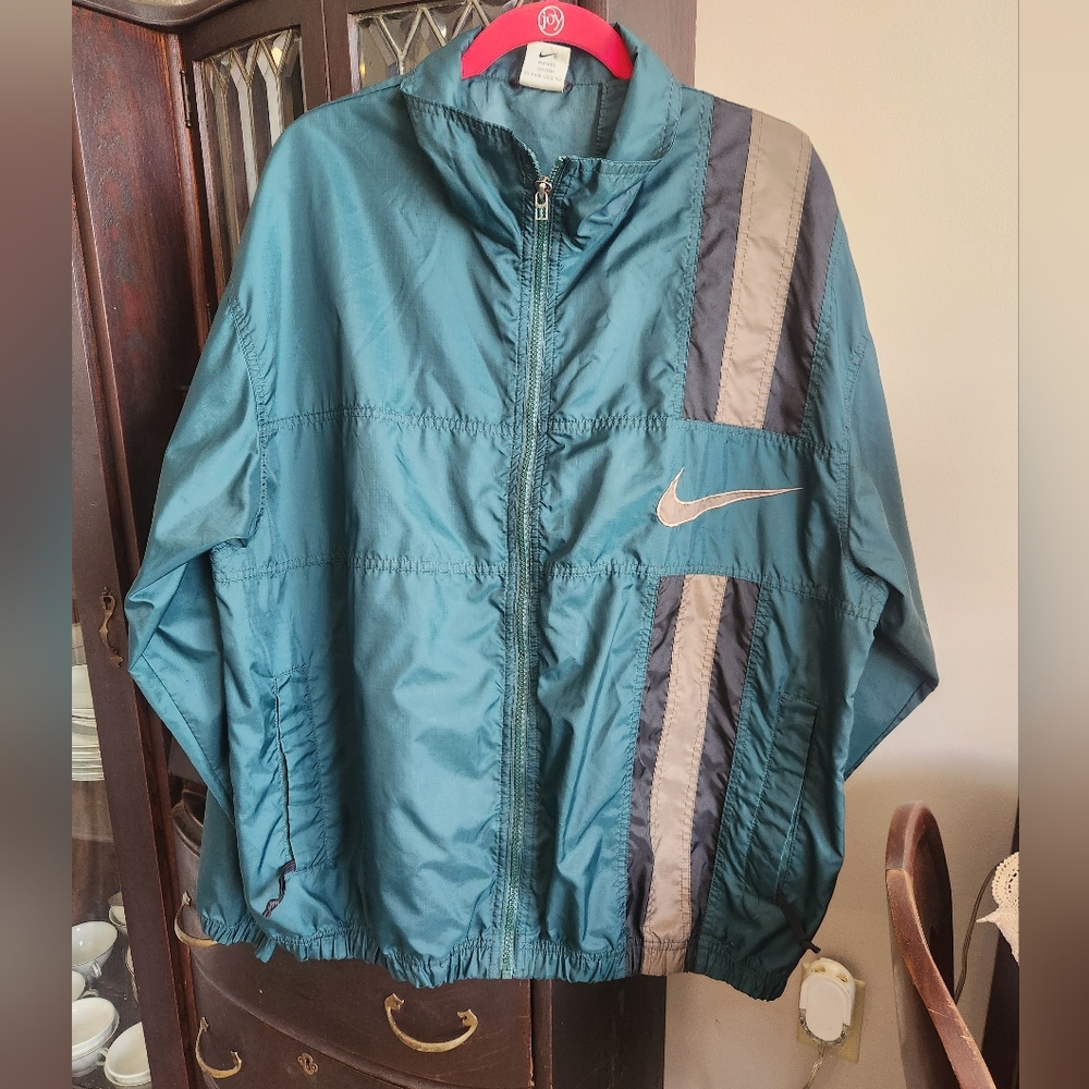 Nike Men's Vintage 1992 Green Zip Up Windbreaker Large